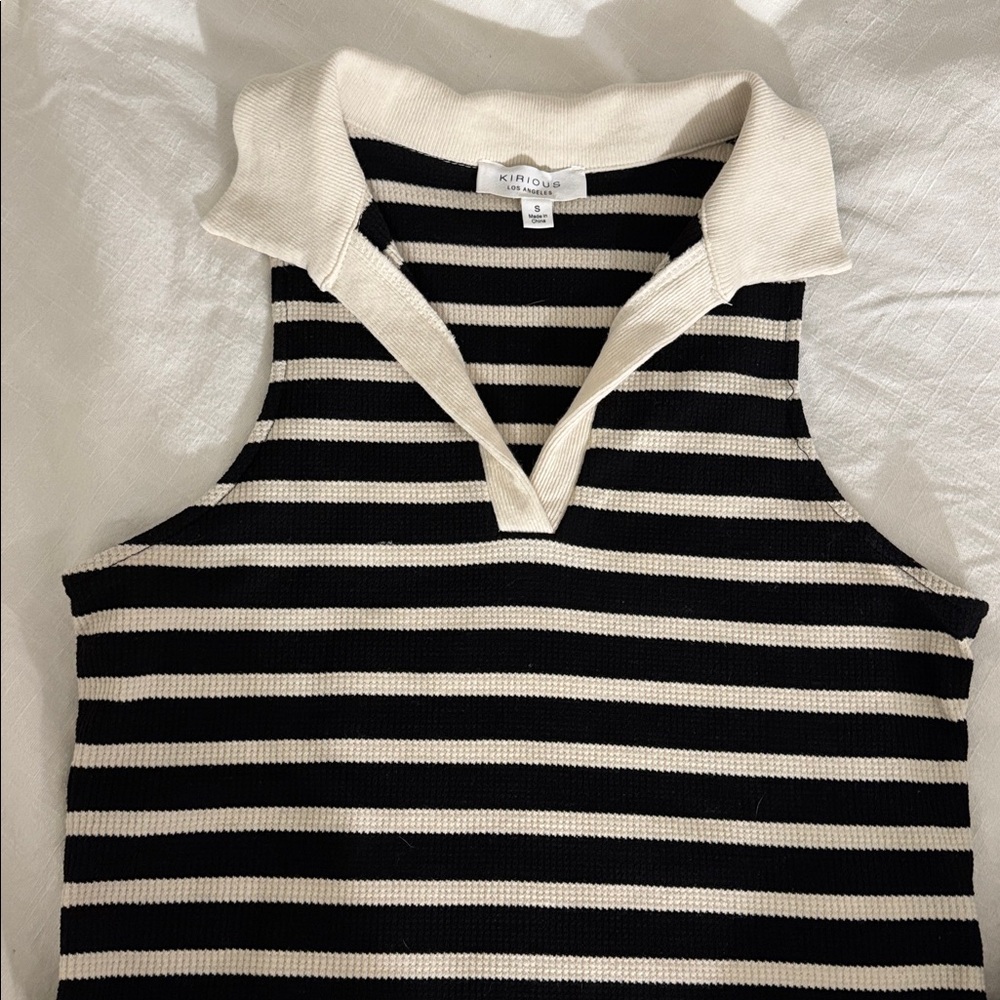 Striped Sleeveless Top and Skort Set - Picture 3 of 3